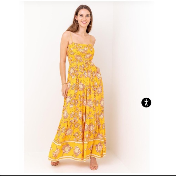 NWT Free People Little Of Your Love Jumpsuit in Marigold Combo - Picture 9 of 16